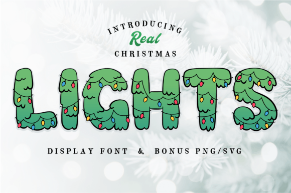 Real Christmas Lights: A Festive Display Font for Web Design