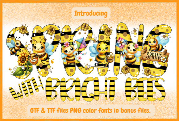 Spring with Bright Bees: A Playful Display Font for Seasonal Campaigns